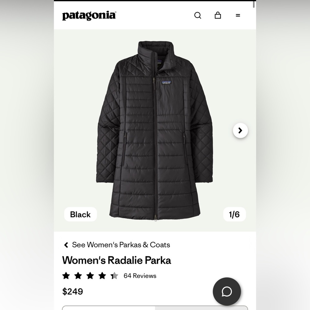 Patagonia Women's Black Quilted Puffer Jacket